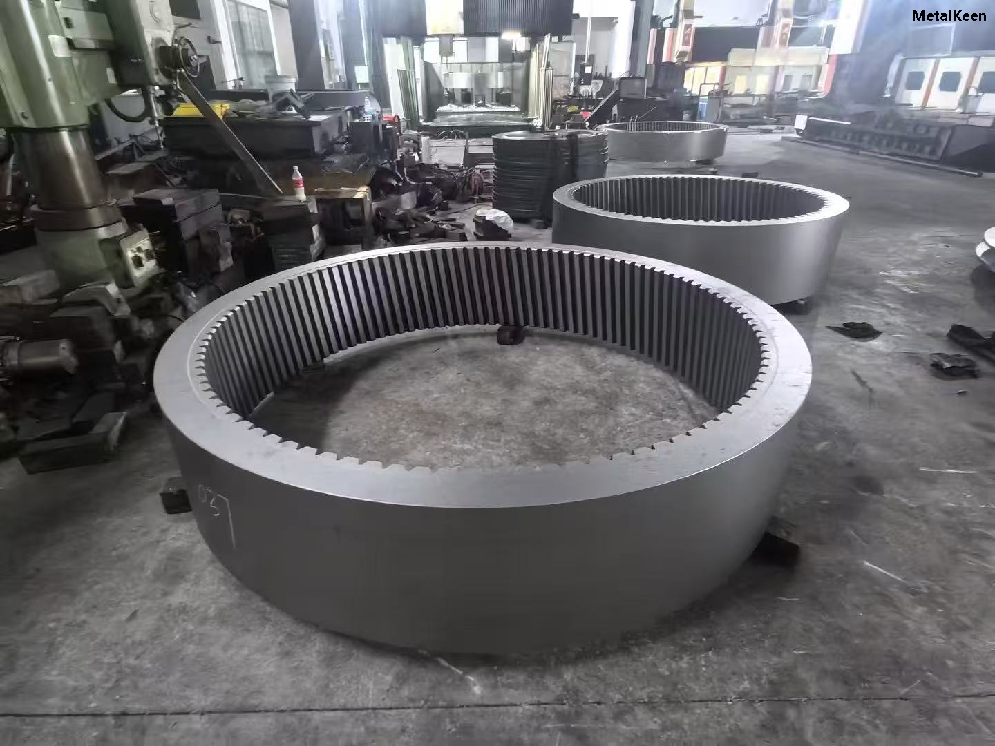 Forged annular gear PD122919038 with internal teeth machined to drawing